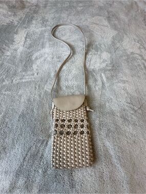 H&M Woven Crossbody Bag in Beige Cream